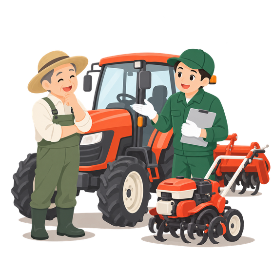 使わない農機具を高く売るコツ｜トラクター・耕運機・田植機の買取のイメージイラスト