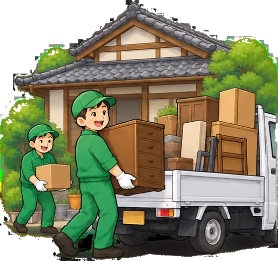 空き家・実家の片付けを効率よく進める5つのステップのイメージイラスト